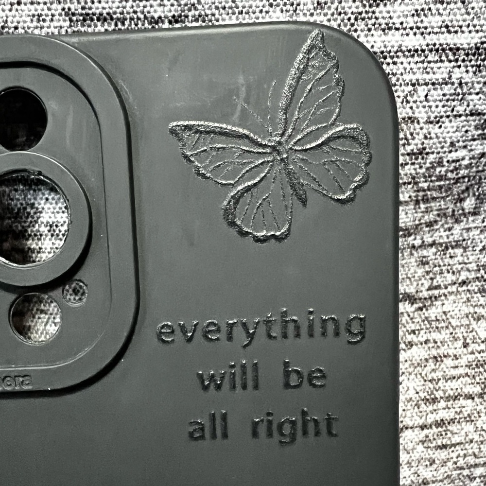 Black butterfly embossed iPhone 13 Pro Max case